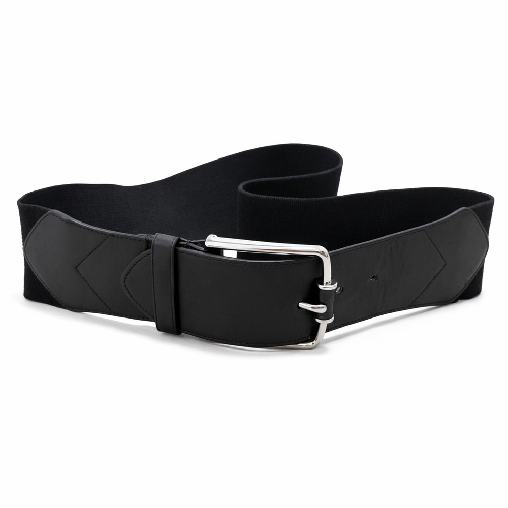 Lauren Ralph Lauren Black Stretch Woven Belt Sz M Classic Chic Minimalist Preppy